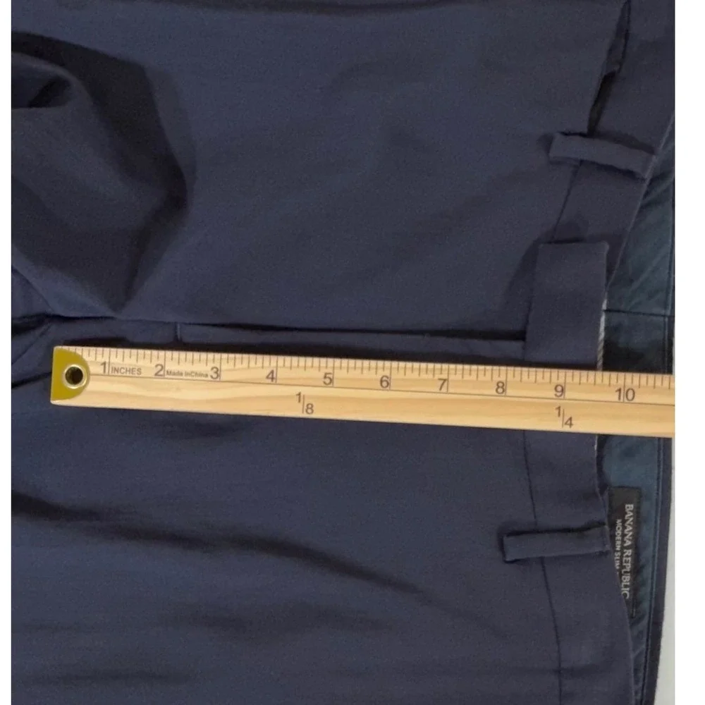 Banana Republic Dress Pants 32x34 (33x32) Navy Modern Slim Fit Italian Wool READ